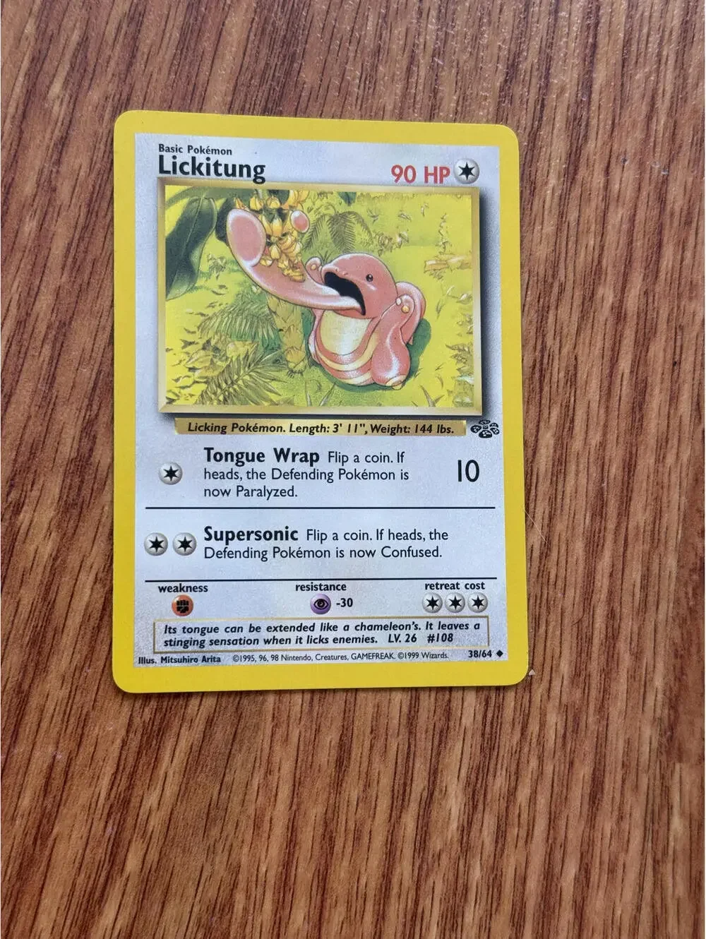 1995 lickitung pokemon card value 1999 Jungle - 1 St Edition 38/64 PSA 10 Colorless Tongue Slap (20) Colorless Lickitung - Base Set 2